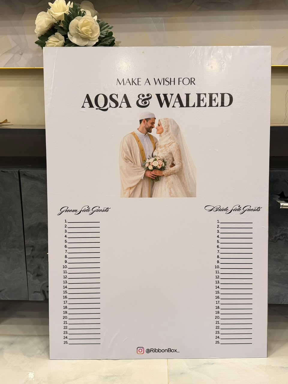 Personalized Couple Wish Board for Nikkah