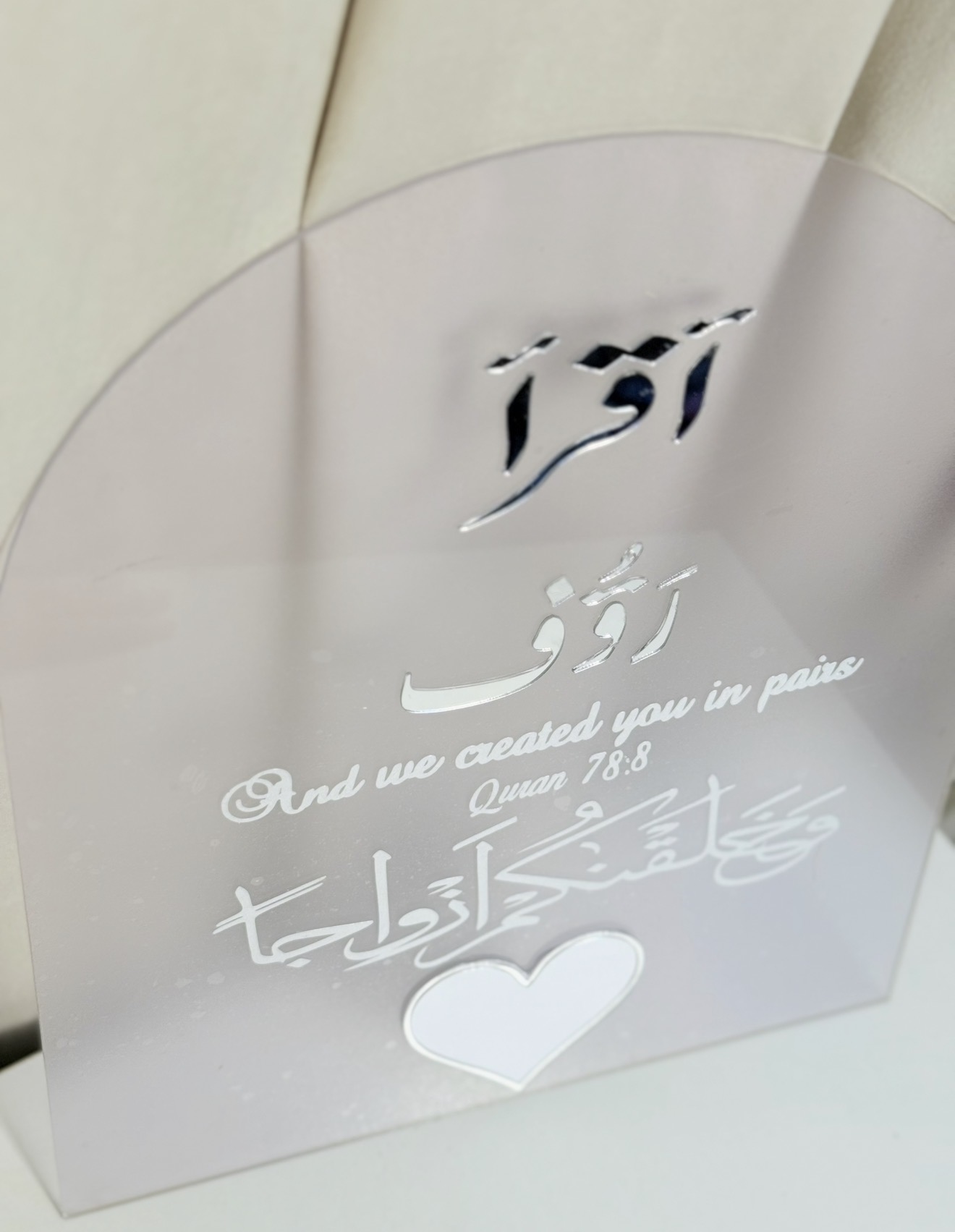 Custom Acrylic Nikkah Thumb Board view 4