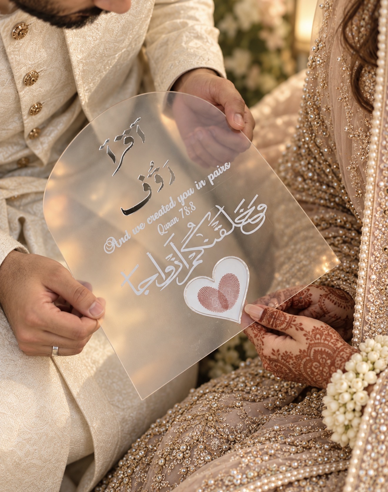 Custom Acrylic Nikkah Thumb Board view 7