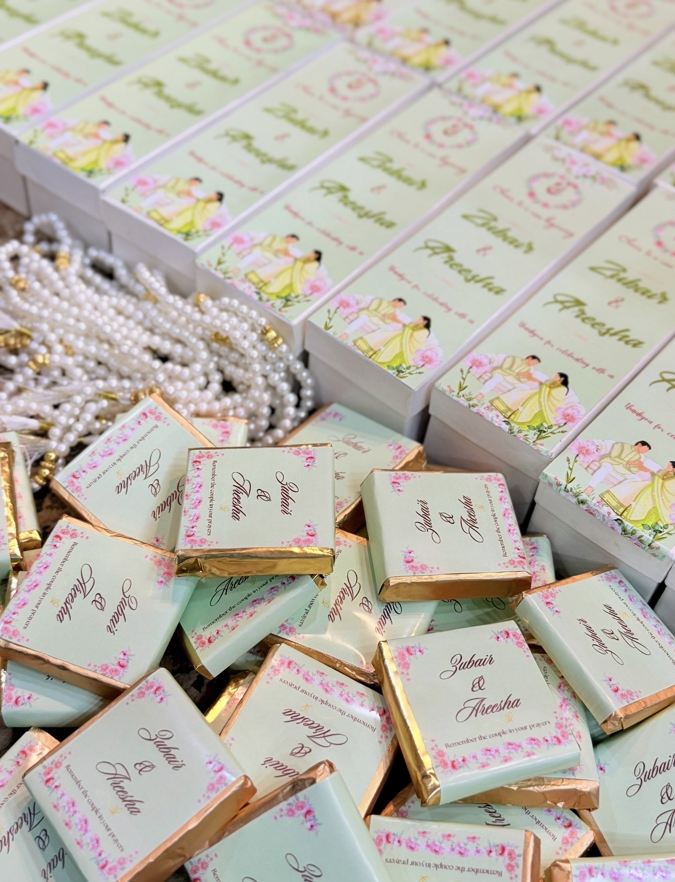 The Mubarakah Box | Custom Wedding Chocolate & Tasbeeh Return Gift Box view 4