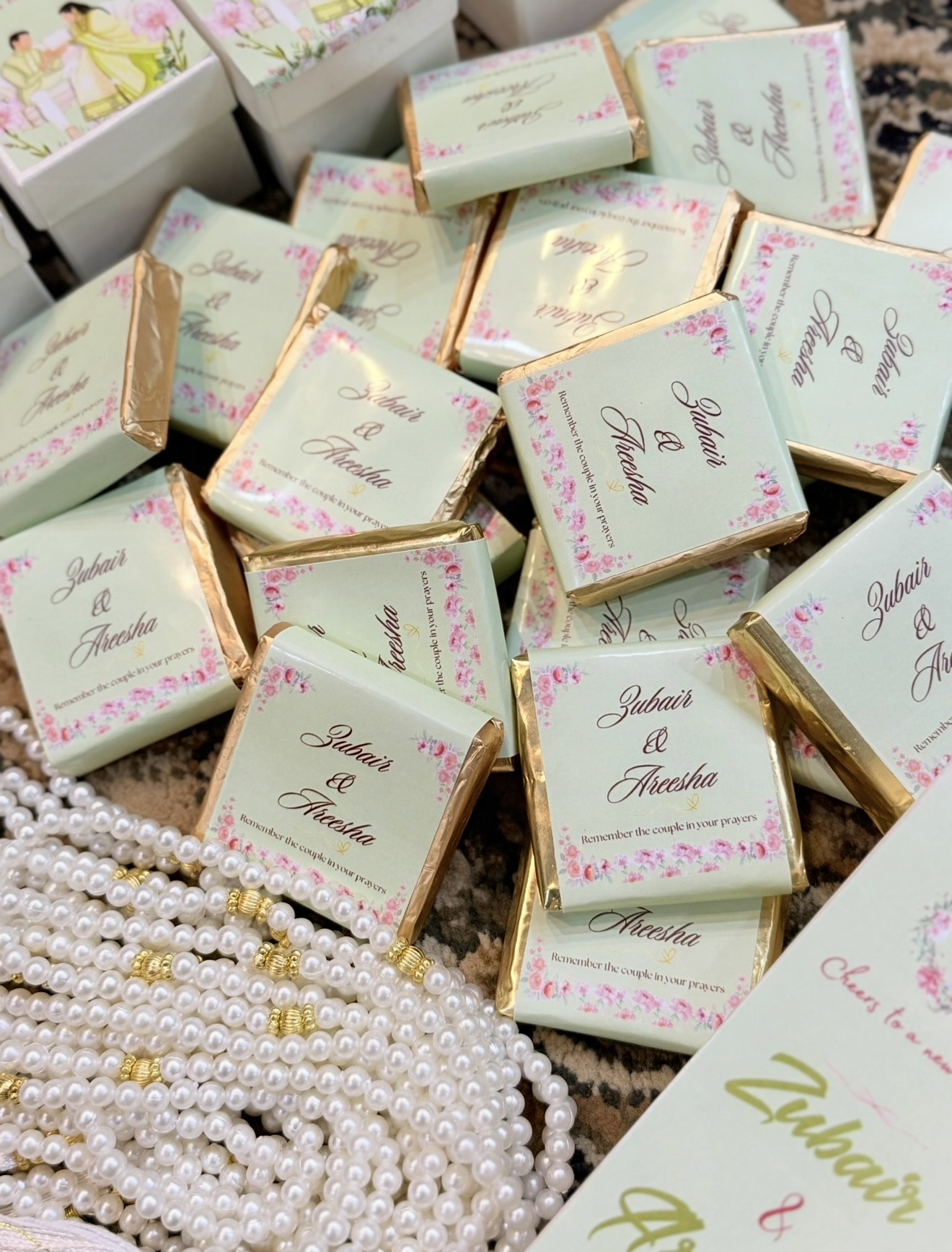 The Mubarakah Box | Custom Wedding Chocolate & Tasbeeh Return Gift Box view 5