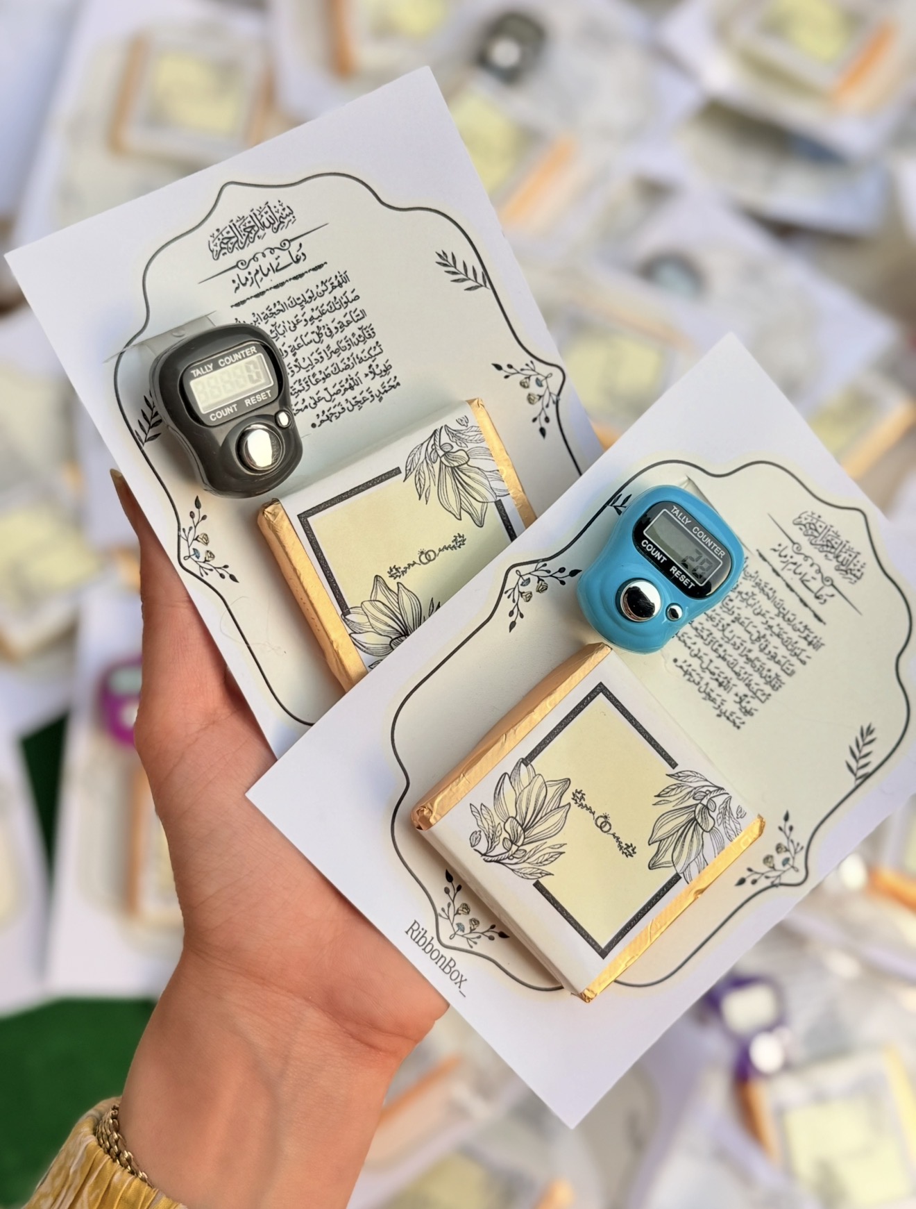Custom Signature Chocolate with Digital Tasbeeh Counter | Islamic Wedding Favour view 1