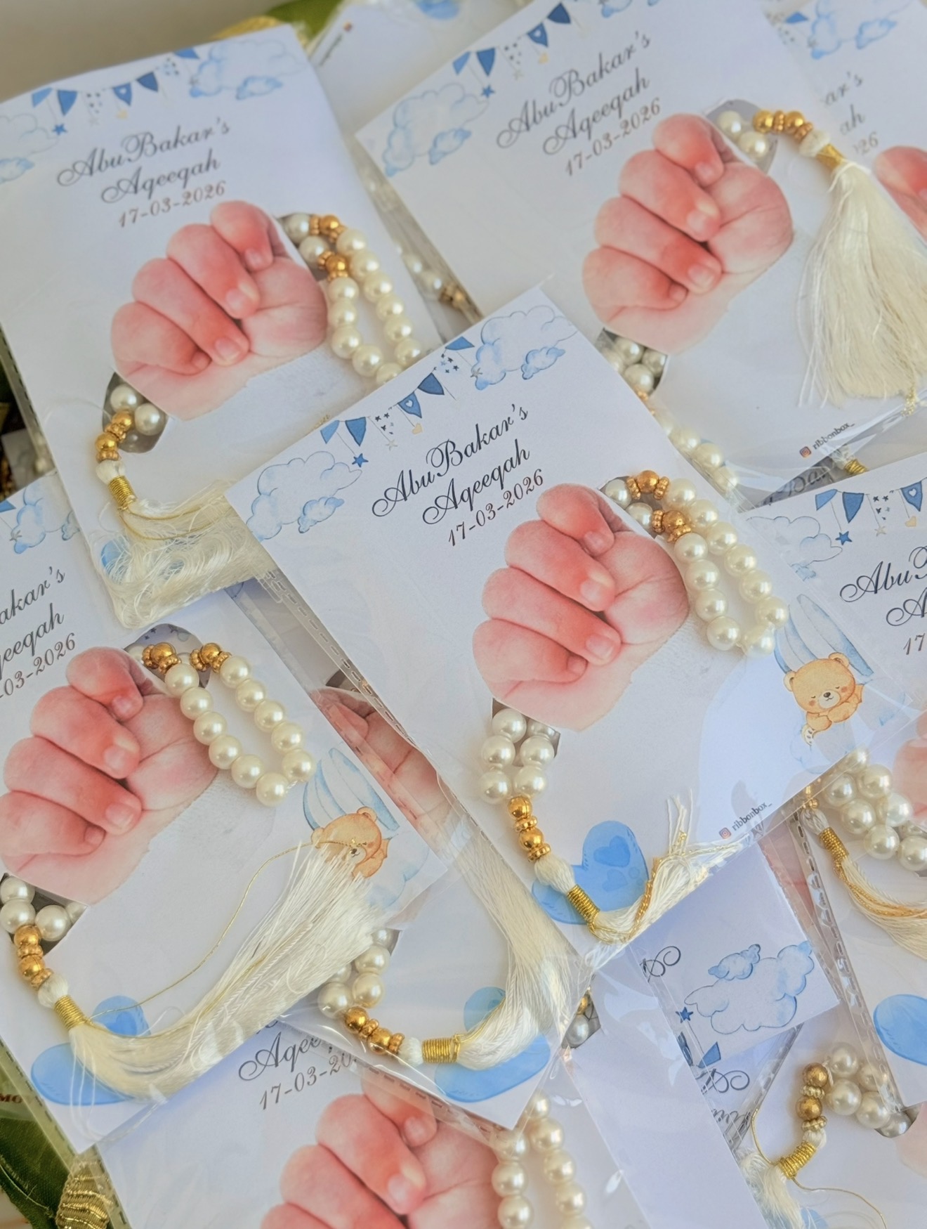 Personalized Tasbeeh Favour | Birthday, Aqeeqa & Baby Announcement Gift view 1