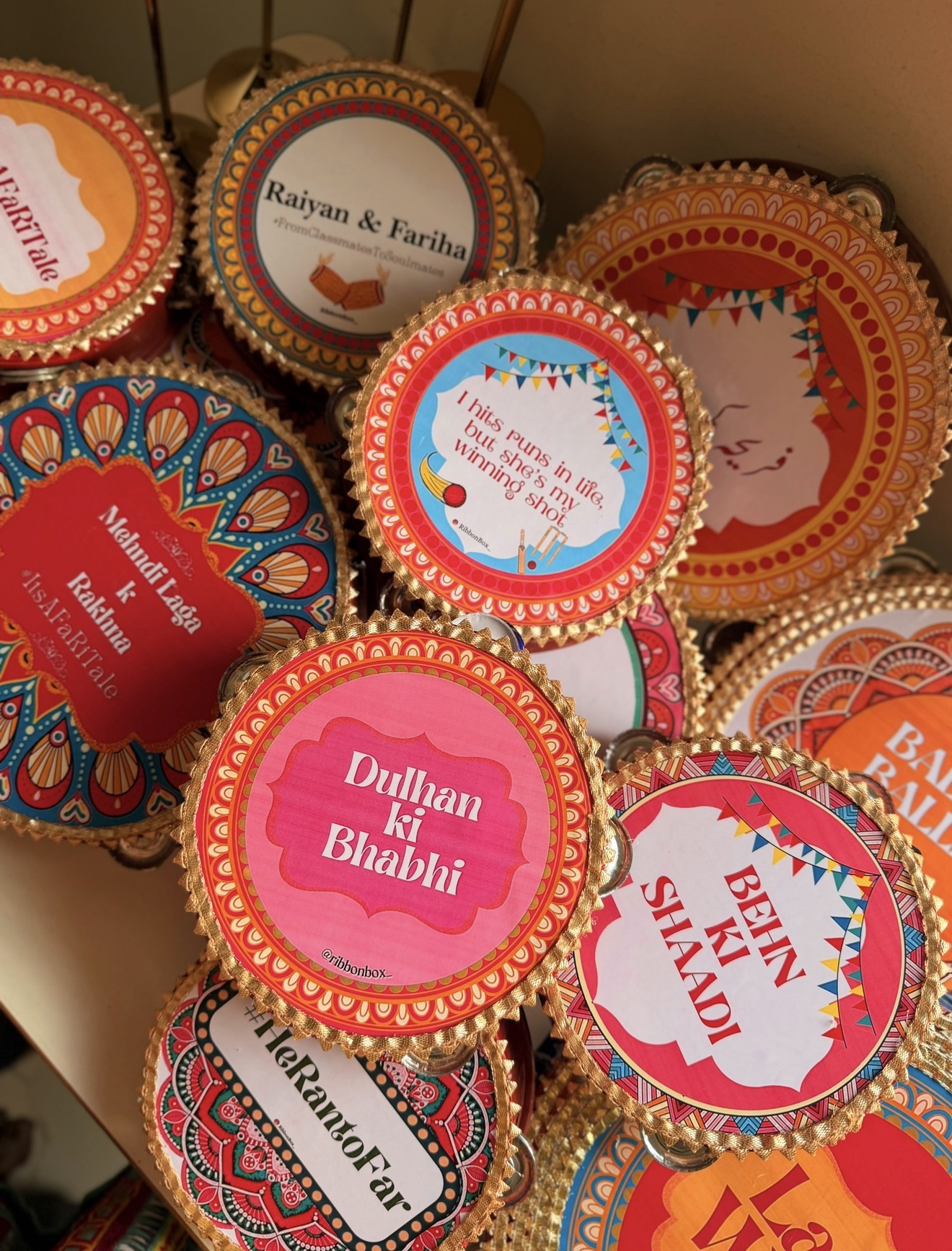 Custom Wedding Dafflis (Tambourines) for Weddings | Pack of 4pcs view 1