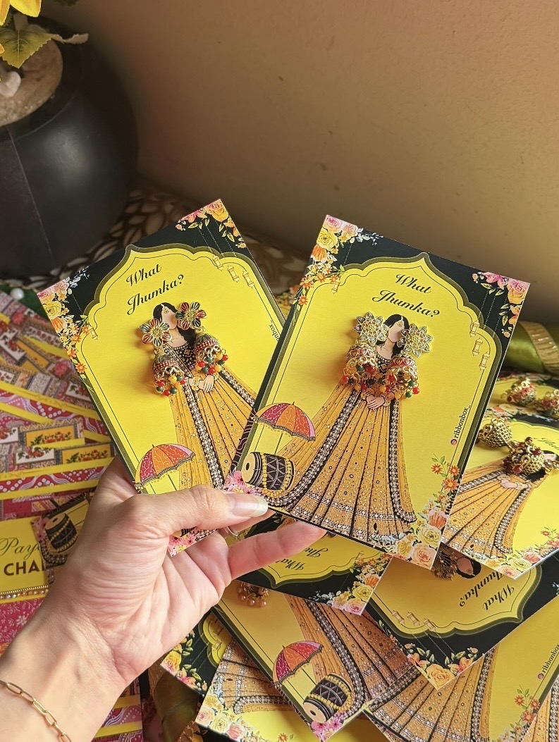 What Jhumka Favours | With Custom Card | Jhumka Wedding Favours