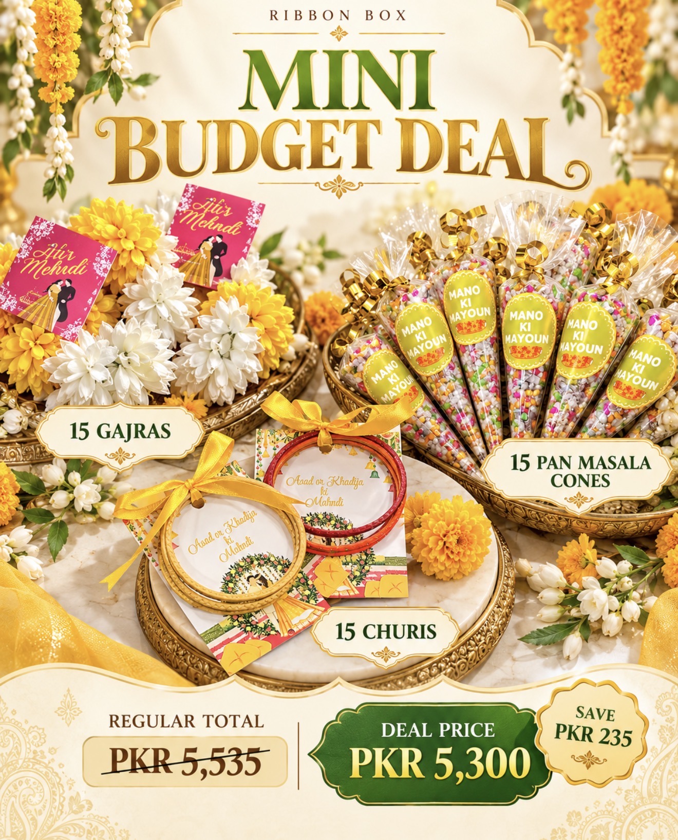 Mini Budget Deal – Mehndi & Mayoun Wedding Favours Bundle