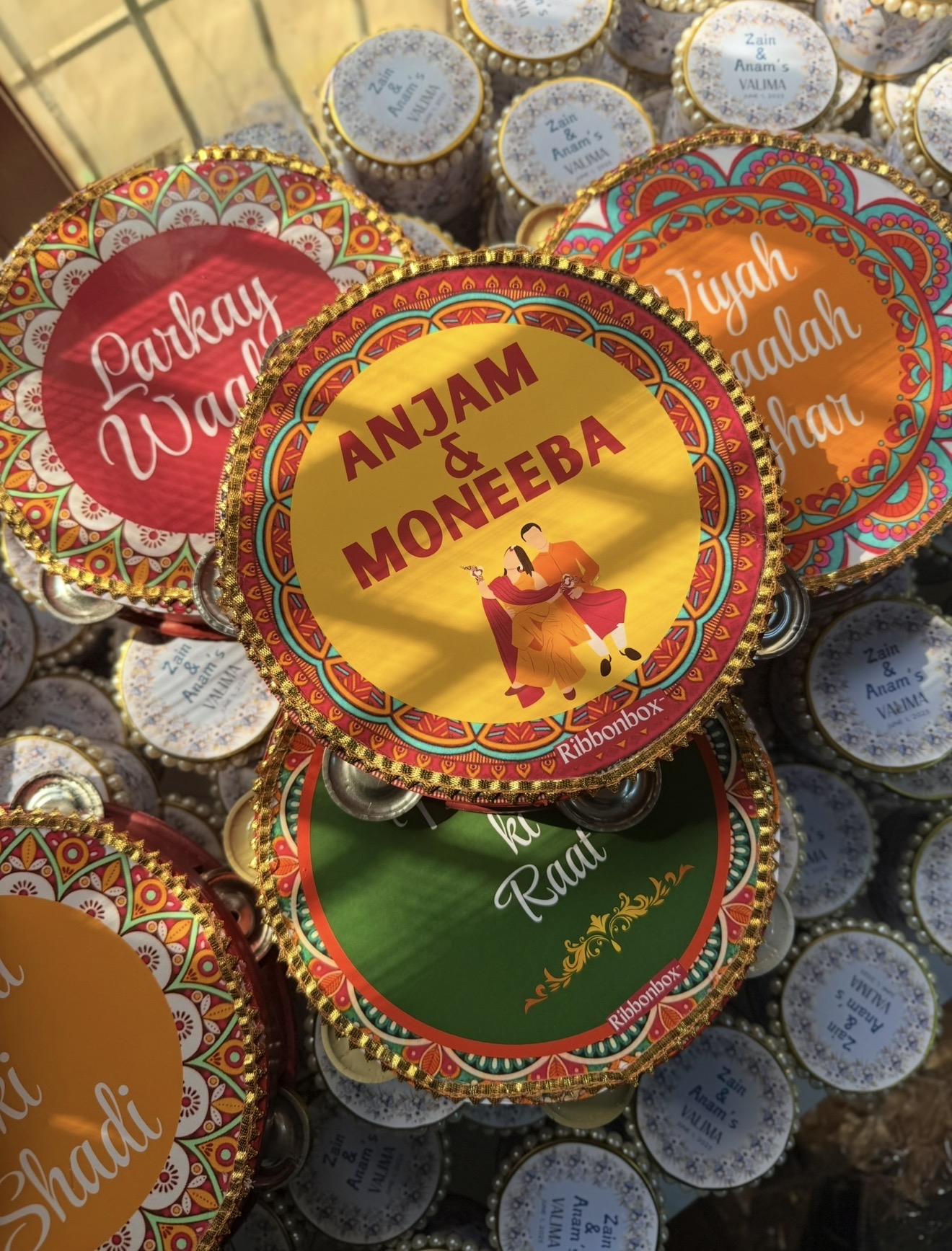 Custom Wedding Dafflis (Tambourines) for Weddings | Pack of 4pcs view 1