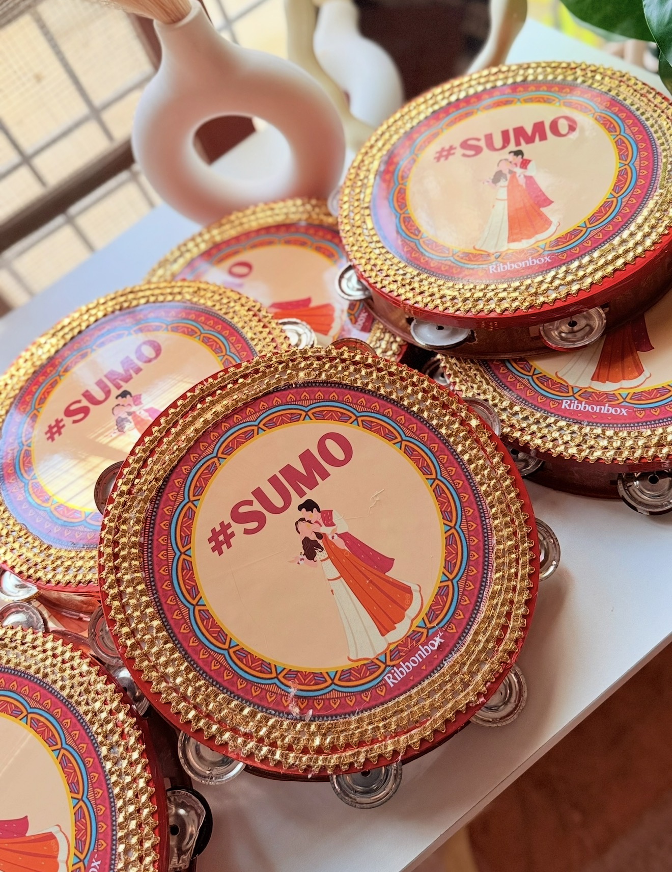 Custom Wedding Dafflis (Tambourines) for Weddings | Pack of 4pcs view 1