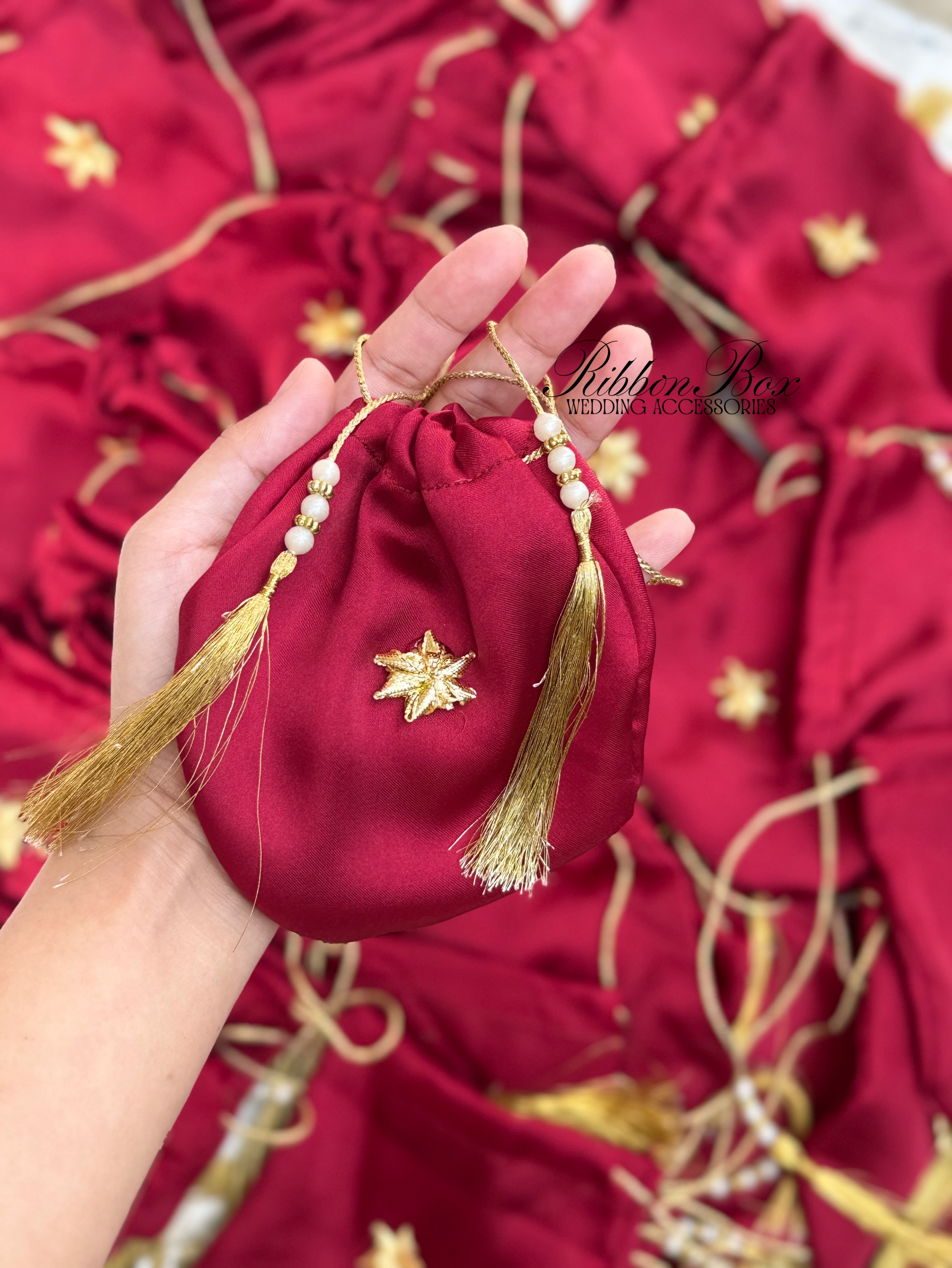 Handmade Silk Potli Pouches for Bidhs | Bidh Potlis by Ribbon Box