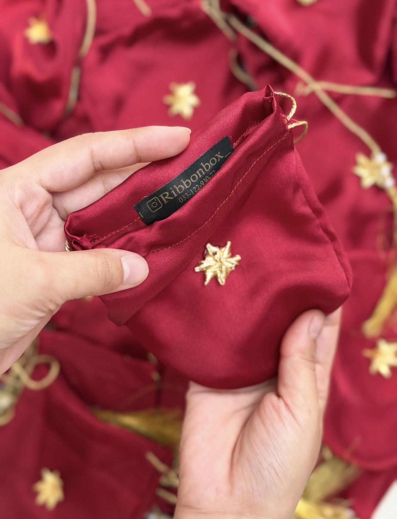 Handmade Silk Potli Pouches for Bidhs | Bidh Potlis by Ribbon Box view 3
