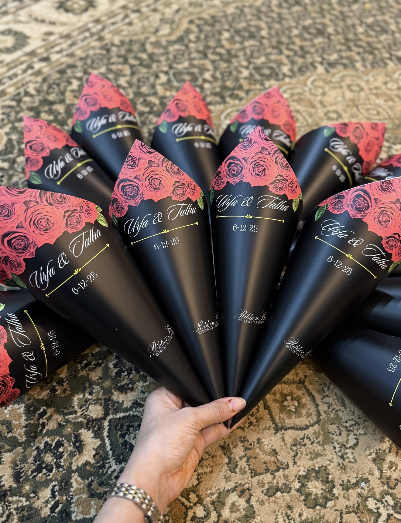 Custom Toss Petal Cone | Wedding Flower Petal Confetti Cones view 1