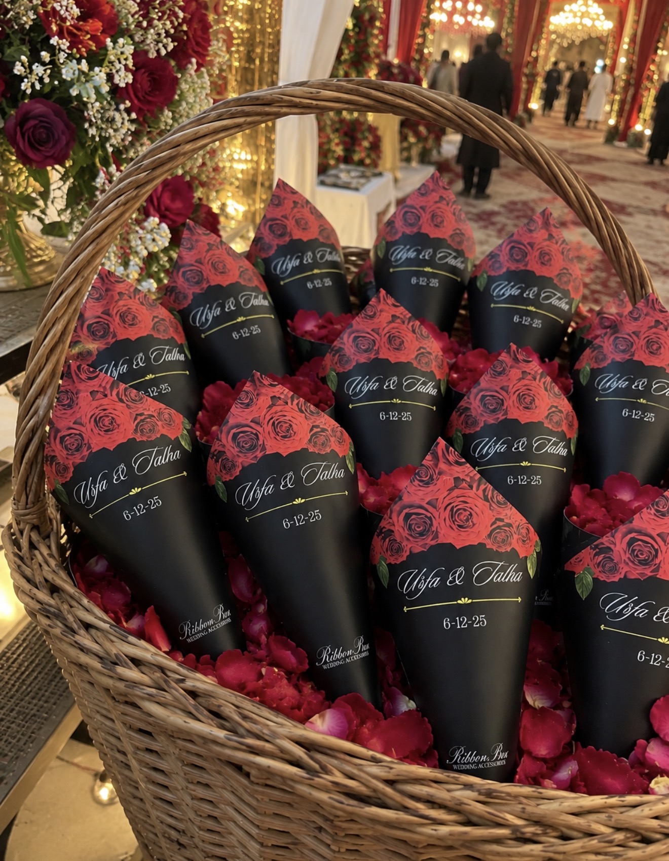 Custom Toss Petal Cone | Wedding Flower Petal Confetti Cones view 5