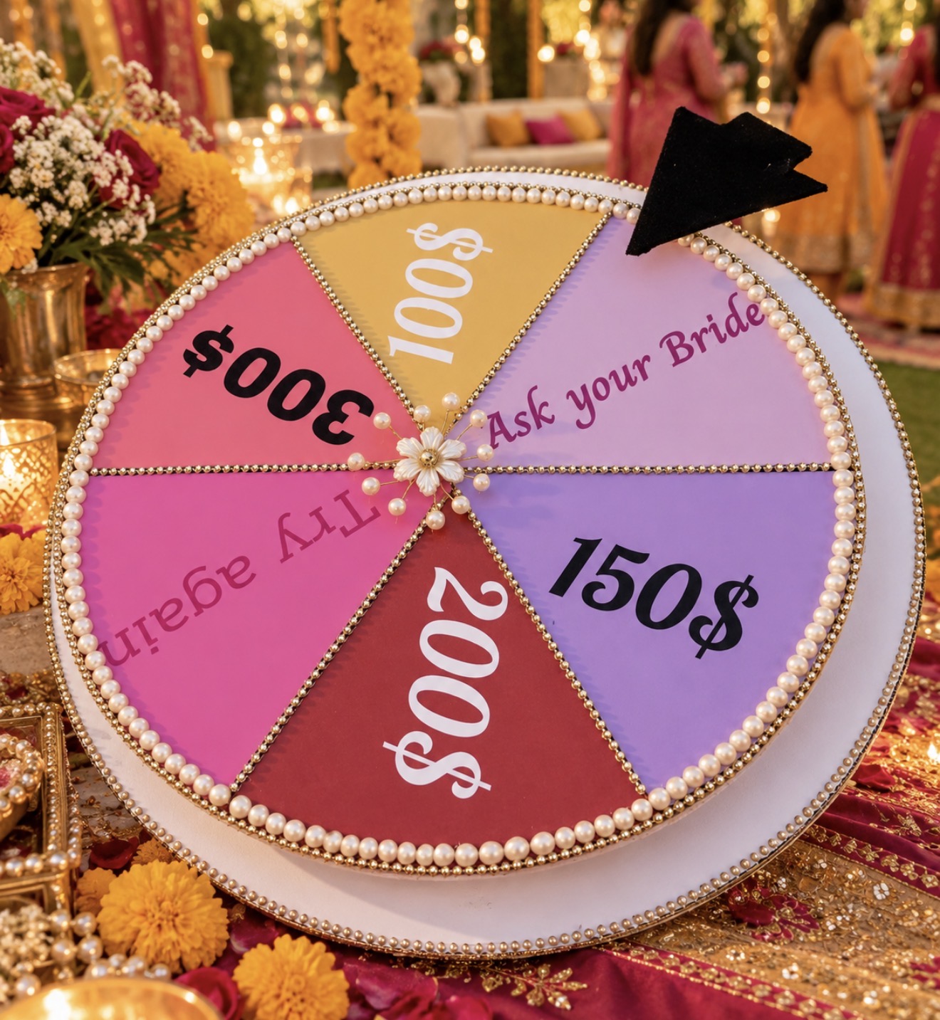 Dhoodh Pilai Spin Wheel | Nikkah Ceremony Spinner Wheel view 1