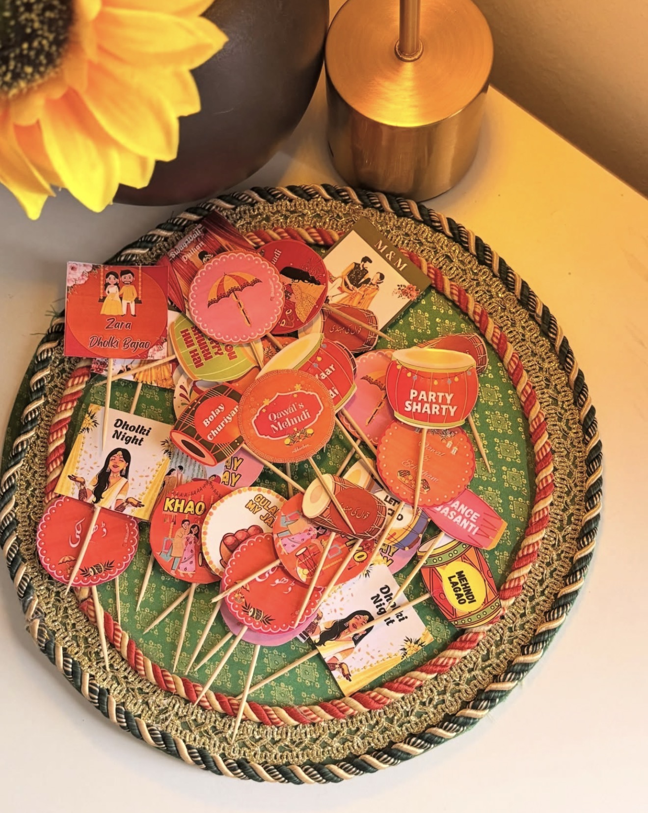 Sweet Methai Toppers | Methai Toppers for Dholki, Mehndi & Haldi | Pack of 12pcs