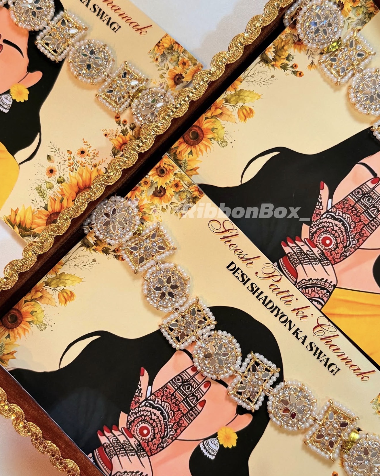 Sheesh Patti Wedding Favours | Random Design | Jewellery Favours view 2