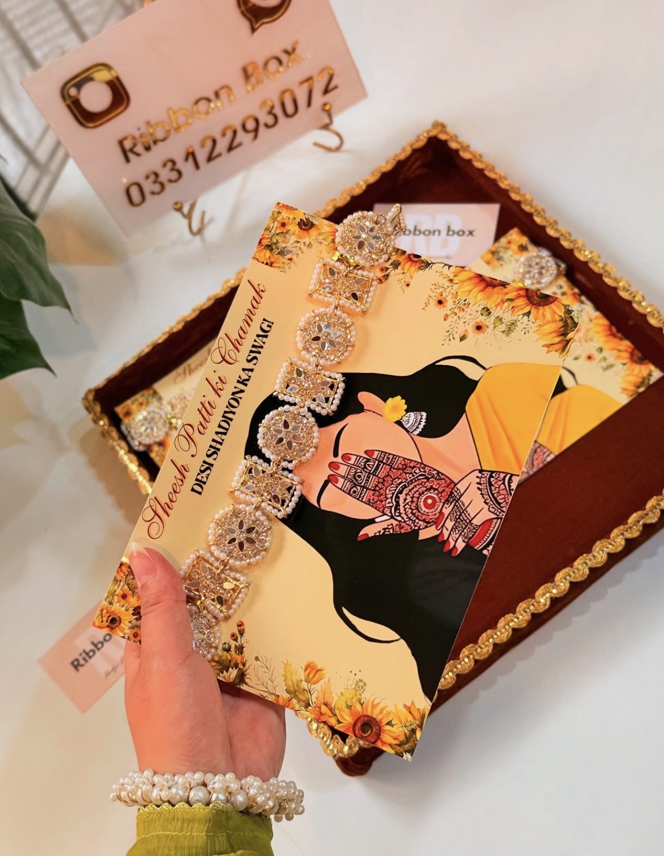 Sheesh Patti Wedding Favours | Random Design | Jewellery Favours view 4