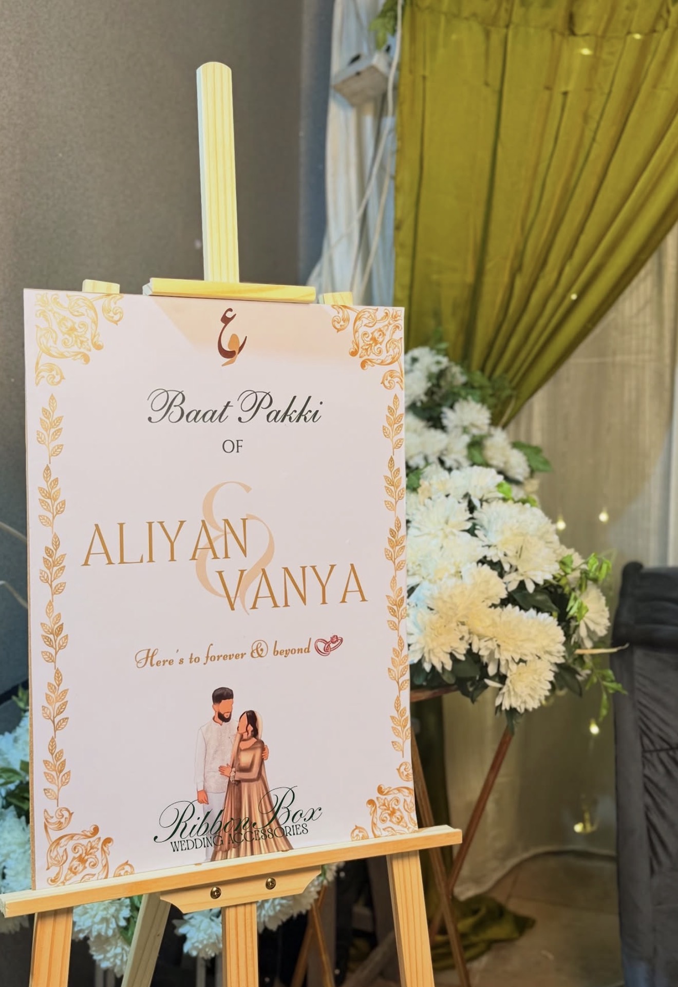 Custom Wedding Welcome Board | Entrance Signage For Event Decor view 1