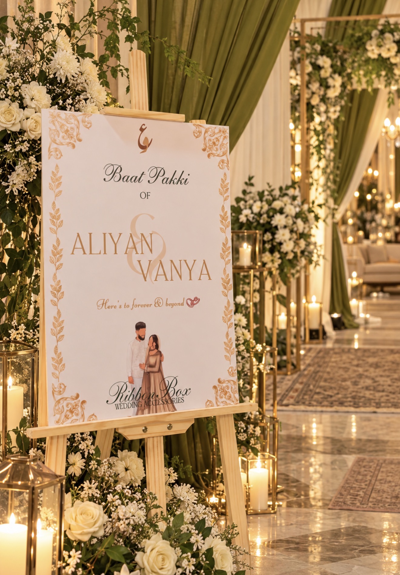 Custom Wedding Welcome Board | Entrance Signage For Event Decor view 2