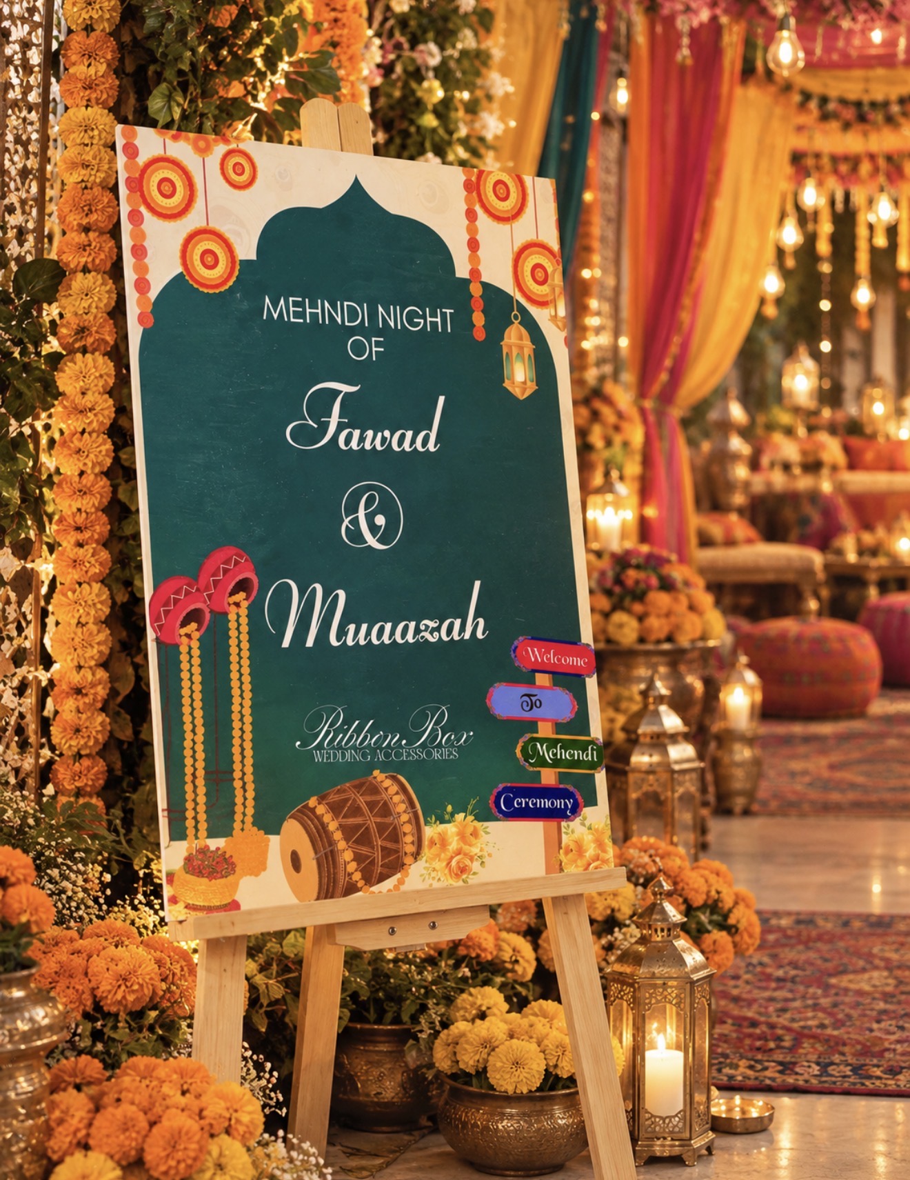 Custom Wedding Welcome Board | Entrance Signage For Event Decor view 2