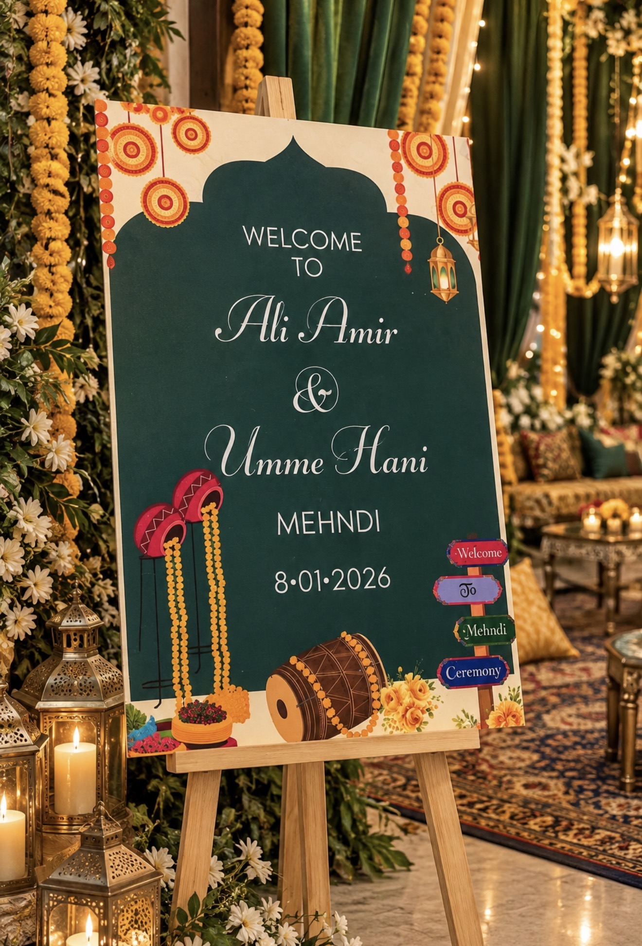 Custom Wedding Welcome Board | Entrance Signage For Event view 2