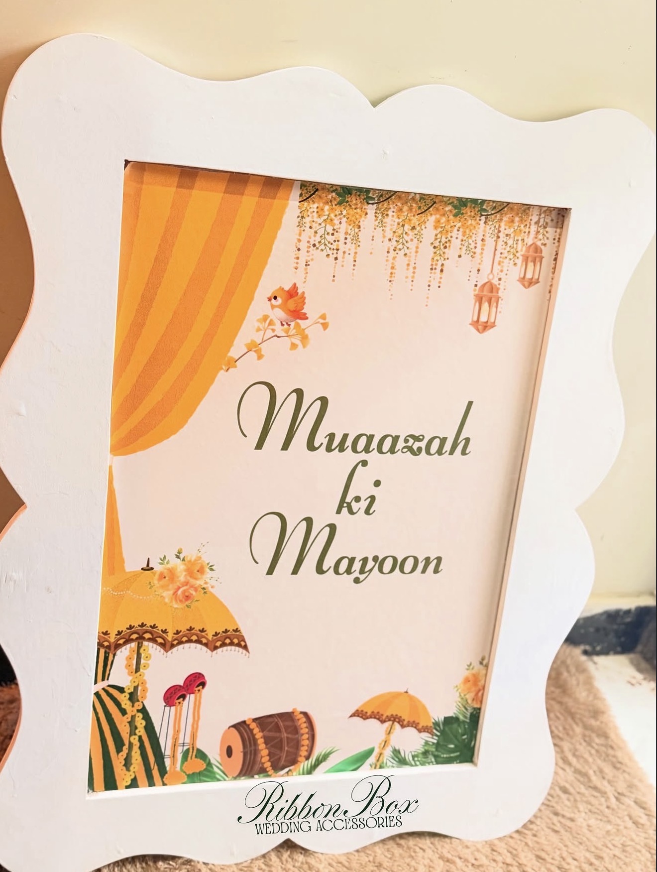 Custom Wedding Wooden Frame Welcome Board | Entrance Signage For Event view 1