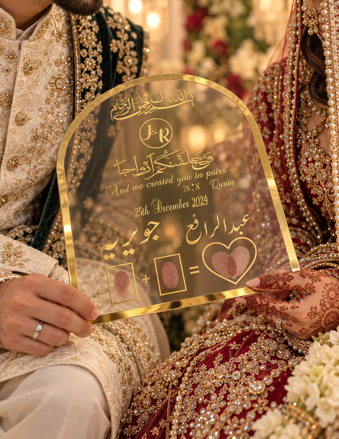 Acrylic Nikkah Thumb Board Keepsake