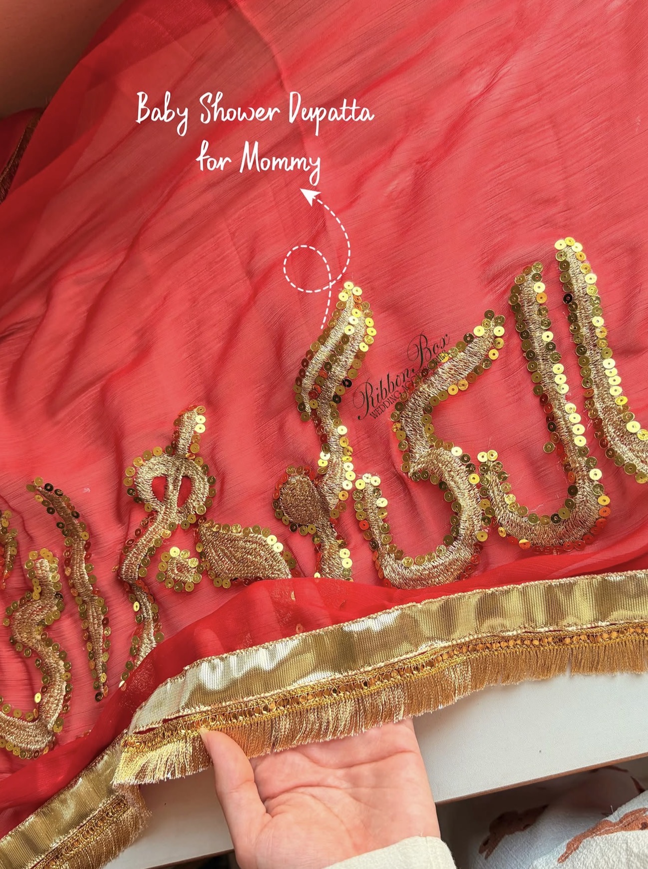 Baby Shower & Goud Bharai Dupatta for Mom-to-Be | Custom Pregnancy Celebration Dupatta